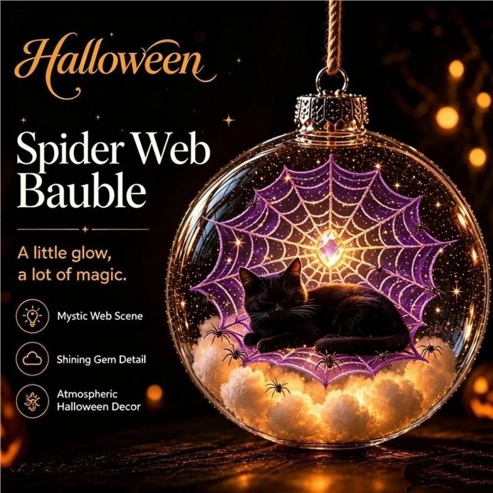 Plastic Halloween Hanging Ball Glowing Ghost Pendant Ball Tree Decoration