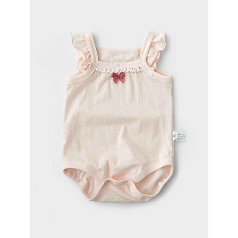 Class a Thin and Soft Children's Pure Cotton Mesh Romper, Girls' Strap Jumpsuit, Infant and Toddler Summer Bodysuit