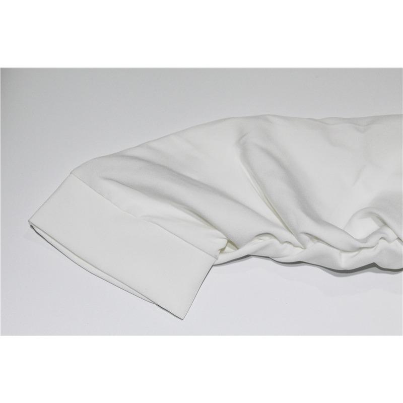 Women's Pure White Foam Sleeve Deep V Waist Halter Elegant Fashion Dress