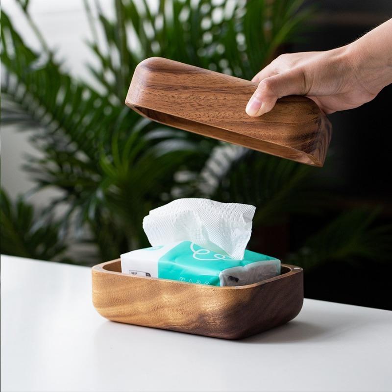 Wooden Storage Tissue Boxes Magnetic Dressing Rooms Attraction Handkerchief Table Napkin Box Luxury Napkin Holder Office Organizers Boxes Bedroom