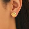 Colorfast Stainless Steel Shell Stud Earrings: Fresh Resort Style, Small & Cute