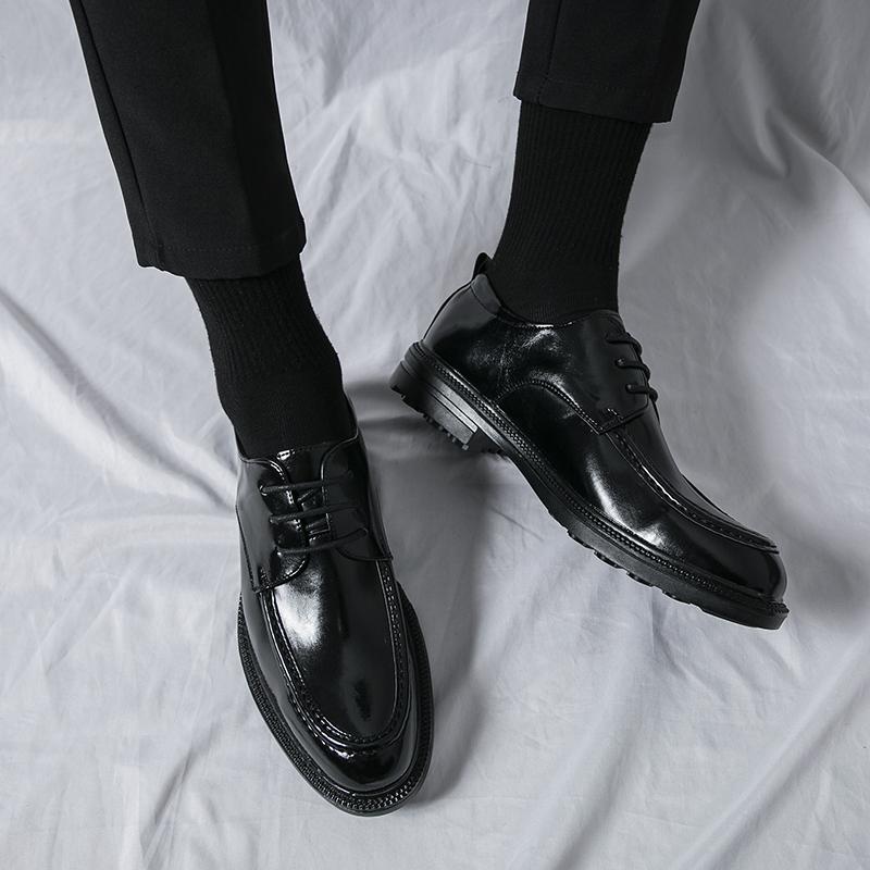 Fashion Men's Shoes Casual Leather Luxury Brand Loafers Fashion Lace-Up Business Shoes 2024 New Arrival Men's Personality Club Shoes