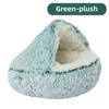 Winter Warmth Soft Fleece Lined Semi-Enclosed Plush Pet Nest for Cats