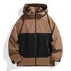 Men's Color Block Hooded Windbreaker: Waterproof, Detachable Hood, Ideal for Spring-Autumn Mountaineering.