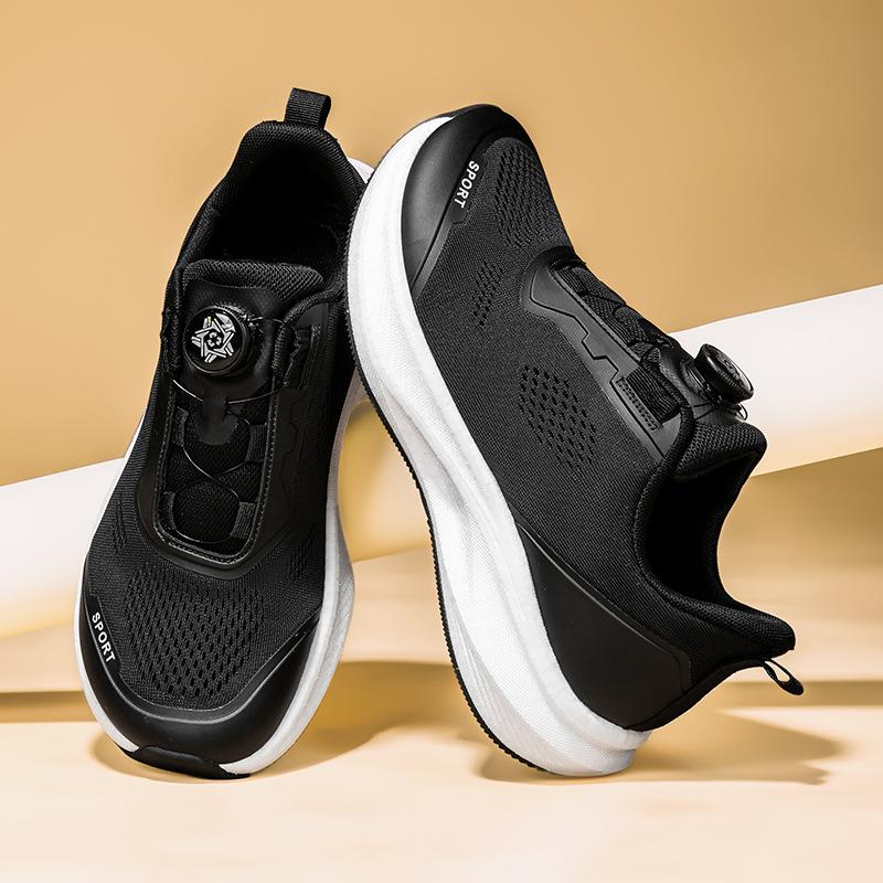 Big head shoes sports fly-woven men's shoes 2025 new black men's wide head shoes 4e wide last shoes men's soft-soled shoes men's