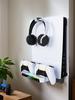 Wall Bracket with Dual Controller Charging Station Metal Wall Hanging Charger Stand for PS5 and PS5 Slim Consoles Disc & Digital