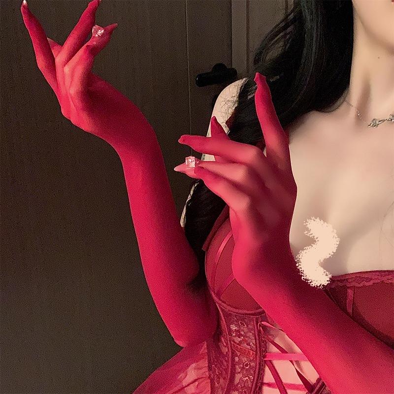 Man Want Fun Seamless Stockings Gloves Anti-Hooking Bridal Wedding Gloves Sunscreen Long Transparent Hand Silk 3333