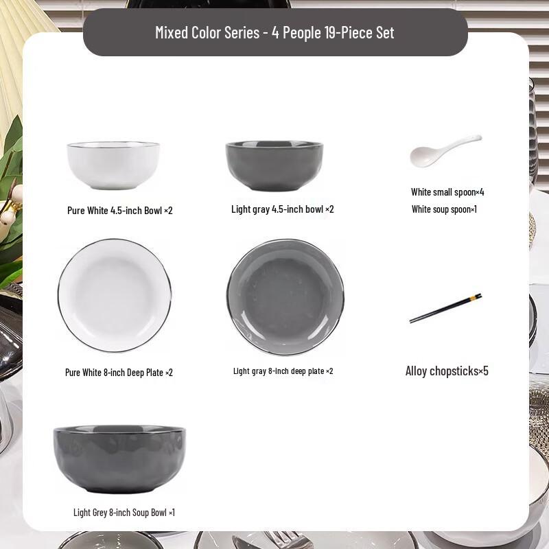 Zhishi Keramik 8-teiliges Geschirrset für 2