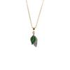 Retro Green Leaf Water Drop Pendant Necklace for Women - Colorfast Clavicle Chain Jewelry