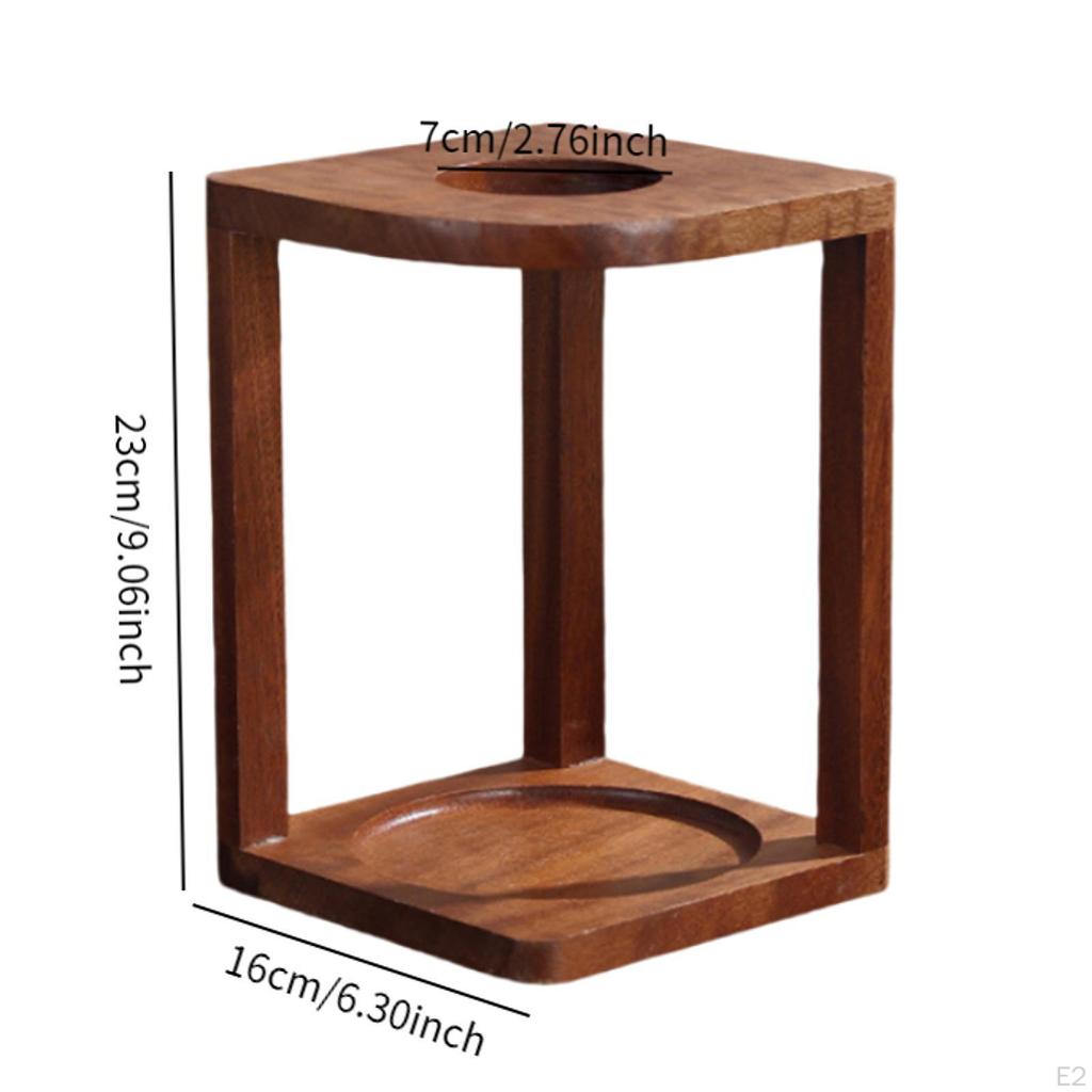 Coffee Cup Holder Filter Stand Wooden Retro Stable Maker Station for