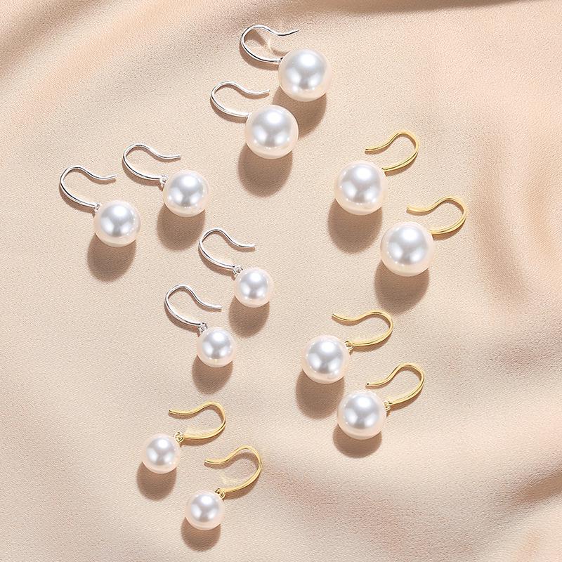 S925 Sterling Silver Large Pearl Dangle Earrings for Women - 2024 Niche Design Ear Hooks, High-End Temperament Jewelry.