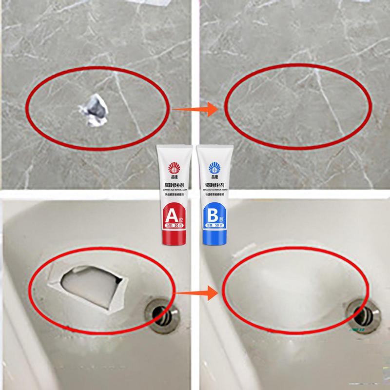 Sada na opravu mramoru Sada na opravu porcelánového dřezu Super přilnavost 100g Sada na opravu dlaždic Oprava odštěpků a prasklin na keramické vaně