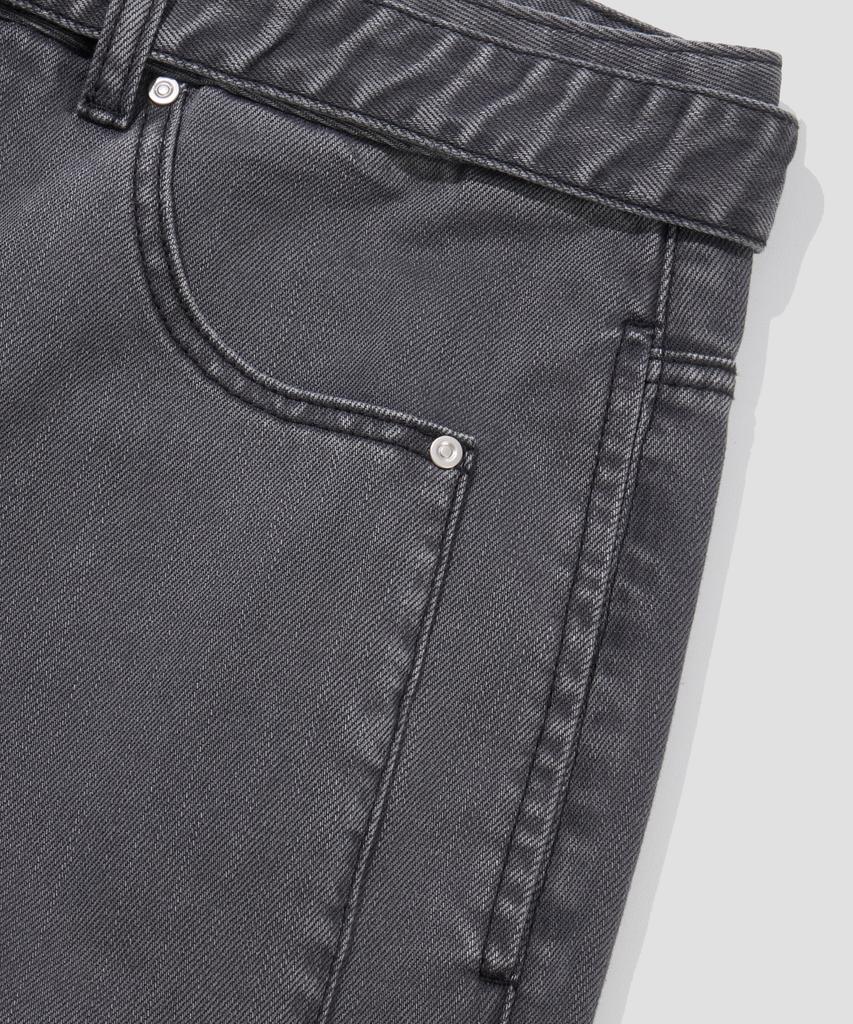 AGOD Belted Incision Cotton Bermuda Pants [Charcoal]