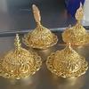 Factory Price Incense Burner Hollow Golden Tower Oil Burner Arab Style Censer Holder for Home Hotel Incense Holder