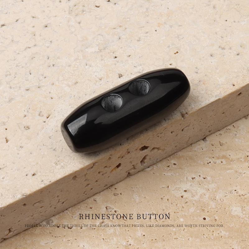 Black And White Resin Olive Buckle Coat Trench Coat Pair Buckle Down Jacket Cotton Jacket Horn Buckle Button