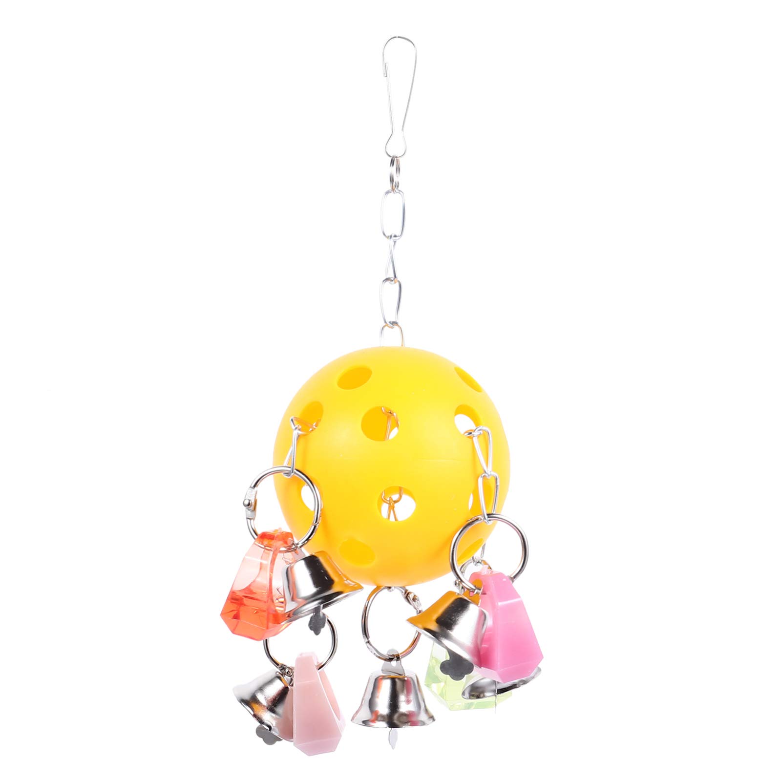 

ledmomo Hanging Colorful Bell Ball Toy for Stress Decorative Pet Bird Great for Small Birds and Hamsters Parrots, Relief, Educational, Toy, жовтий