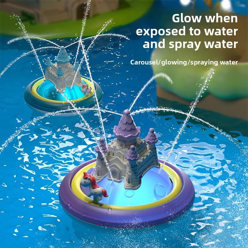 Giocattolo da Bagno Unicorno Spruzzatore d'Acqua Luminoso per Bambini Divertimento nel Bagnetto