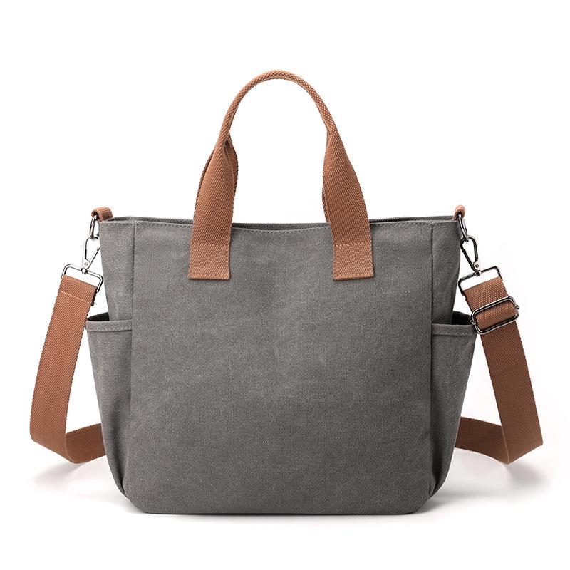 Plátěná crossbody taška velké kapacity v korejském stylu pro ženy - Trendy móda 2025