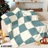 Wavy Checks Winter Summer Flannel Blanket Throw Fleece Soft Fuzzy Plush Cozy Fleece Blankets for Sofa Ideal Gifts