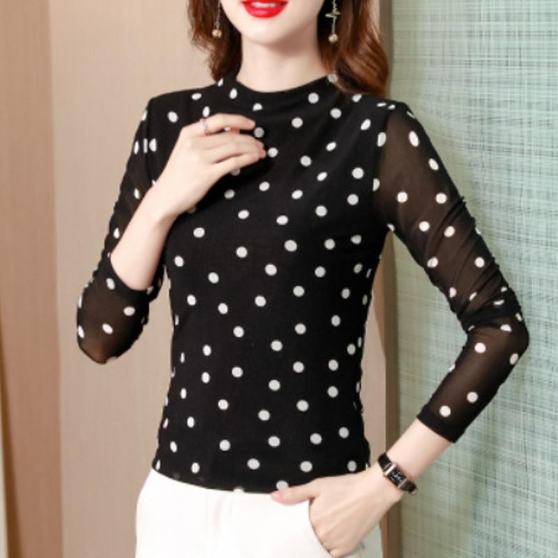 

2023 Новая женская приталенная рубашка с высоким воротом и цветным топом 4XL