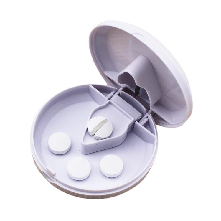 Compact Round Pill Cutter, Splitter, Crusher, and Dispenser Box