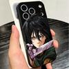 A-Attack On T-Titan Mikasa Soft Phone Case for iPhone 16 16E 17 Air 15 Pro Max 14 Plus 13 Mini 11 12 7 Black Cover Back Shell