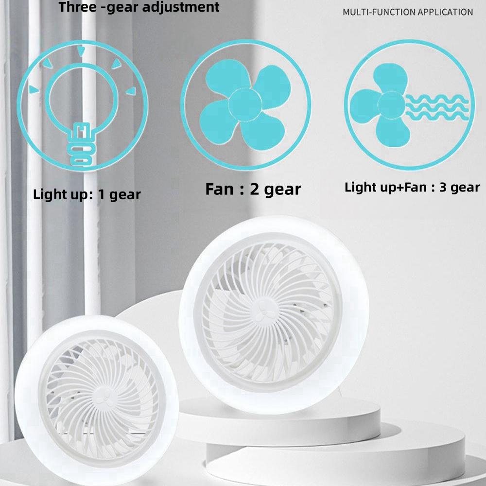 AC85-265V LED Fan Ceiling Light Fan and Lamp 2-in-1 3-Speed Modes E27 LED Lamp with Remote Controller for Living Room Bedroom