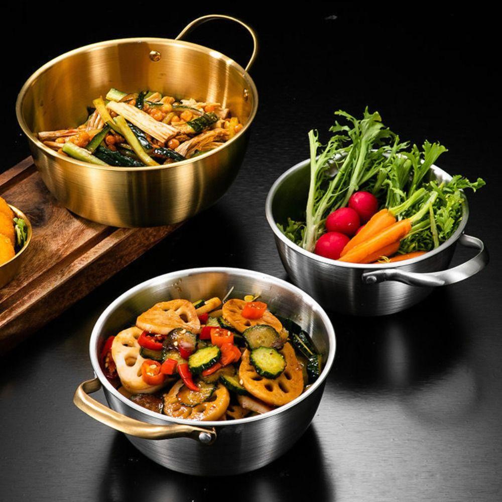 Thickened Noodles Bowl Stainless Steel Fruit Salad Bowls Multi-purpose Mixing Pot  Cooking