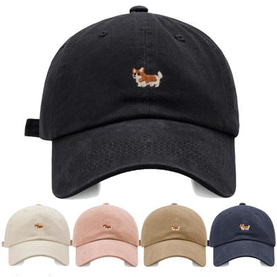 Corgi Embroidery Baseball Caps for Men Women Cartoon Dog Cotton Adjustable Sun Visors Fashion Casual Hip Hop Hat Cute Animal Hat For Female Snapback