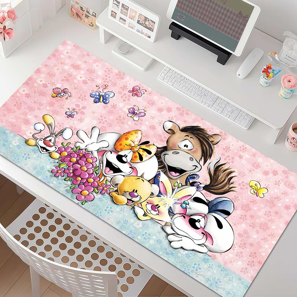Cartoon Niedliche D-Diddl Maus Mauspads Groß Rutschfest Wasserdicht Matte Genähte Kante Tastaturmatte für Gaming Tägliches Büro