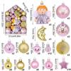 High-quality Plastic Christmas Ball Set Multicolor Suspensable Xmas Ornament Ball Xmas Baubles Party
