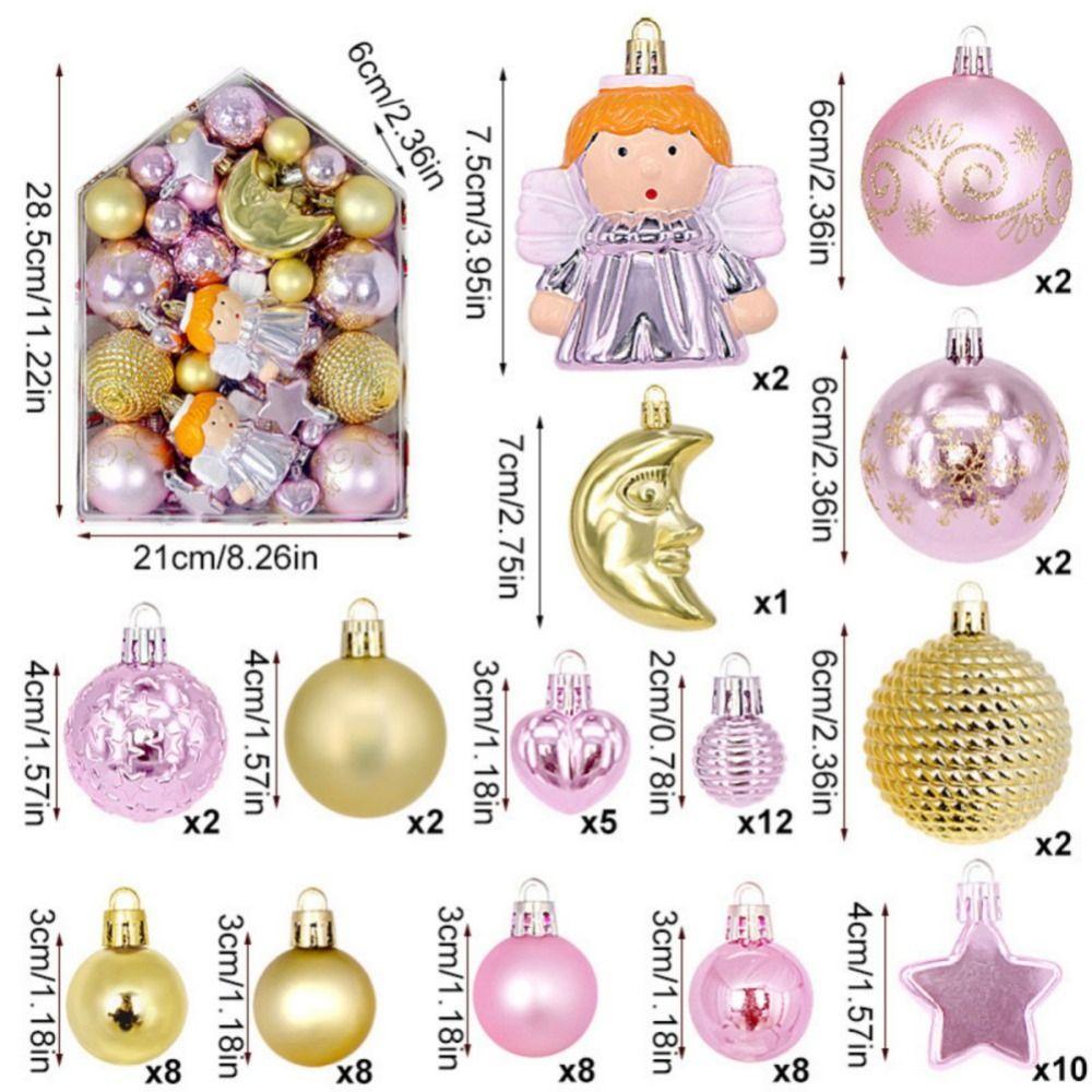 High-quality Plastic Christmas Ball Set Multicolor Suspensable Xmas Ornament Ball Xmas Baubles Party