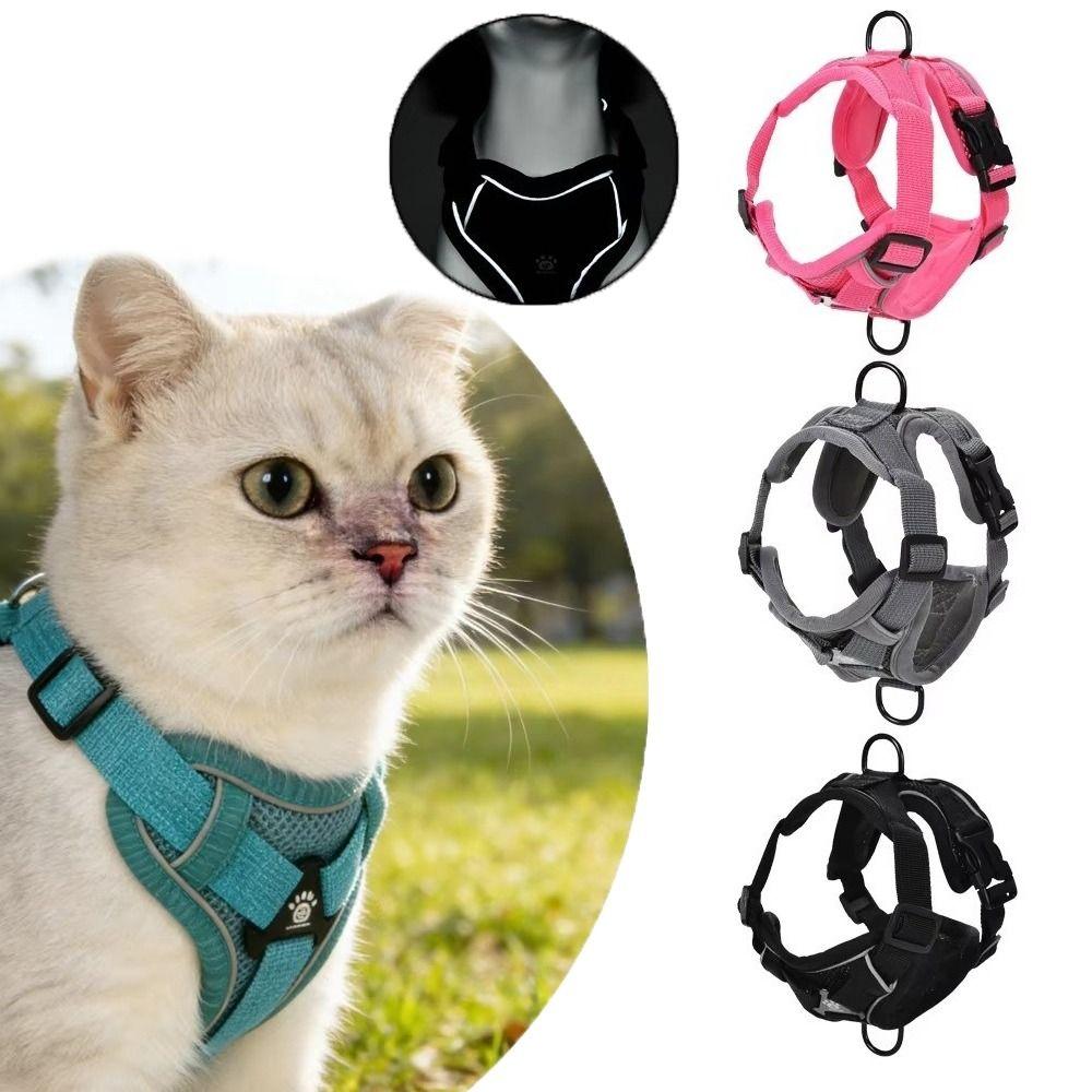 High Quality Reflective Cat Harness Leash Set Adjustable Breathable Mesh Dog Harness Pet Vest Harness Small Medium Dogs