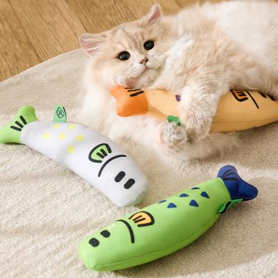 Brinquedos de catnip para gatos, brinquedo de linho em formato de peixe para provocar gatinhos, 26 cm/10,24 polegadas, brinquedos interativos para chutar gatos, brinquedos macios e amassados de catnip