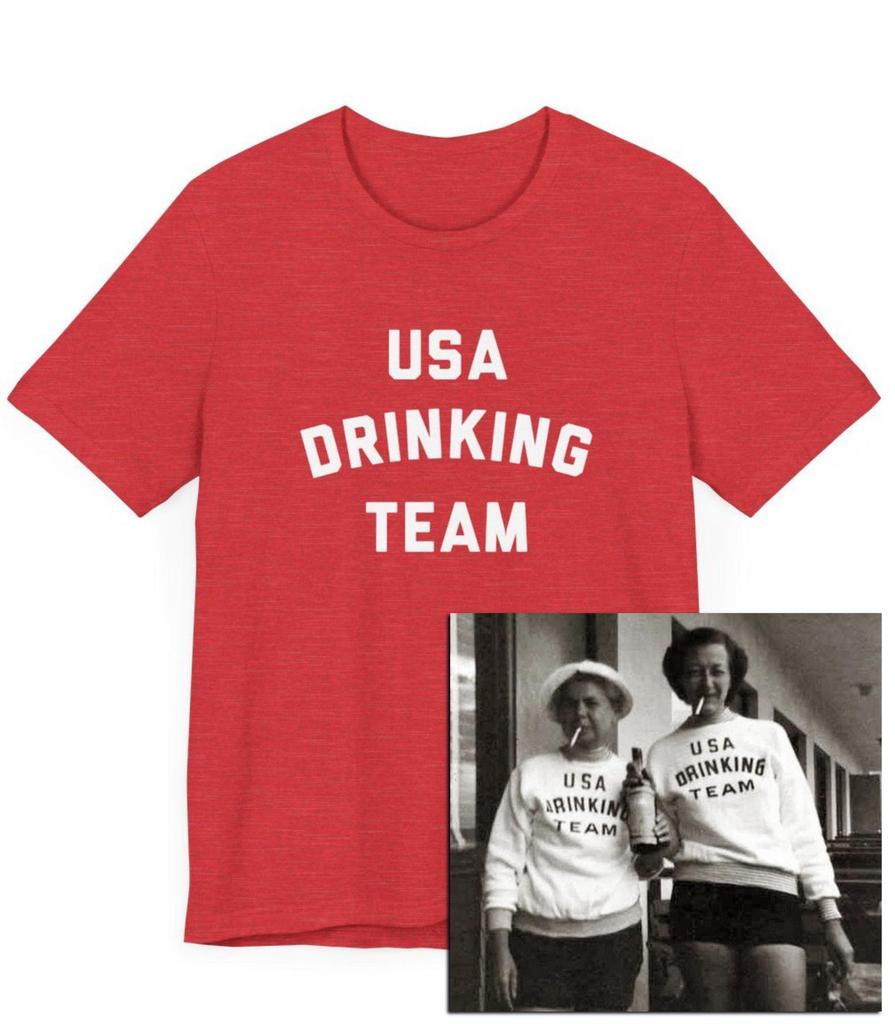 USA Drinking Team T-Shirt, Retro, Throwback, Funny, Midwest, Milwaukee, Party, Beer, Booze, Whiskey, College, Frat, Party, Partying, Drunk