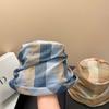 Plaid Irregular Bucket Hat Short Brim Sun Women Outdoor Casual Fashion