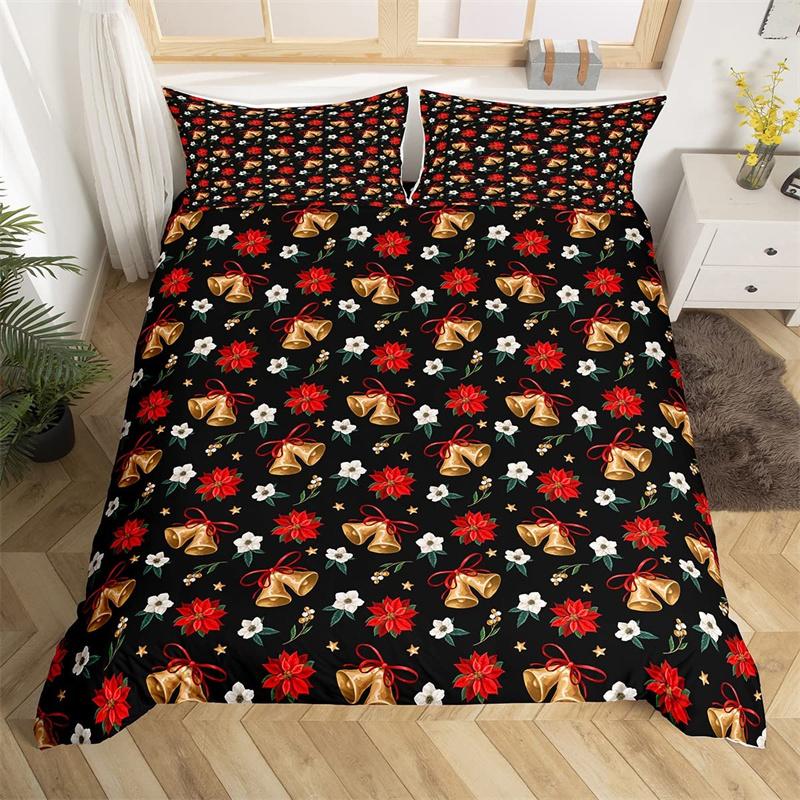 Christmas Duvet Cover Boys Christmas Gingerbread Man Bedding Set Microfiber New Year Quilt Cover Set Xmas Theme Bedspread Cover