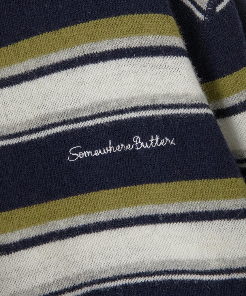 Sseomweeobeoteo Cope Stripe Knit - Navy