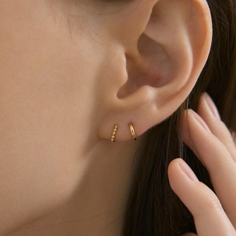 MIAF 14K Ball One-Touch Earrings