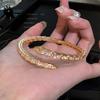 2026 European and American Zircon Snake Bracelet Women's Niche Design Plated 18k Snake Bone Opening Bracelet Fashion Bracelet