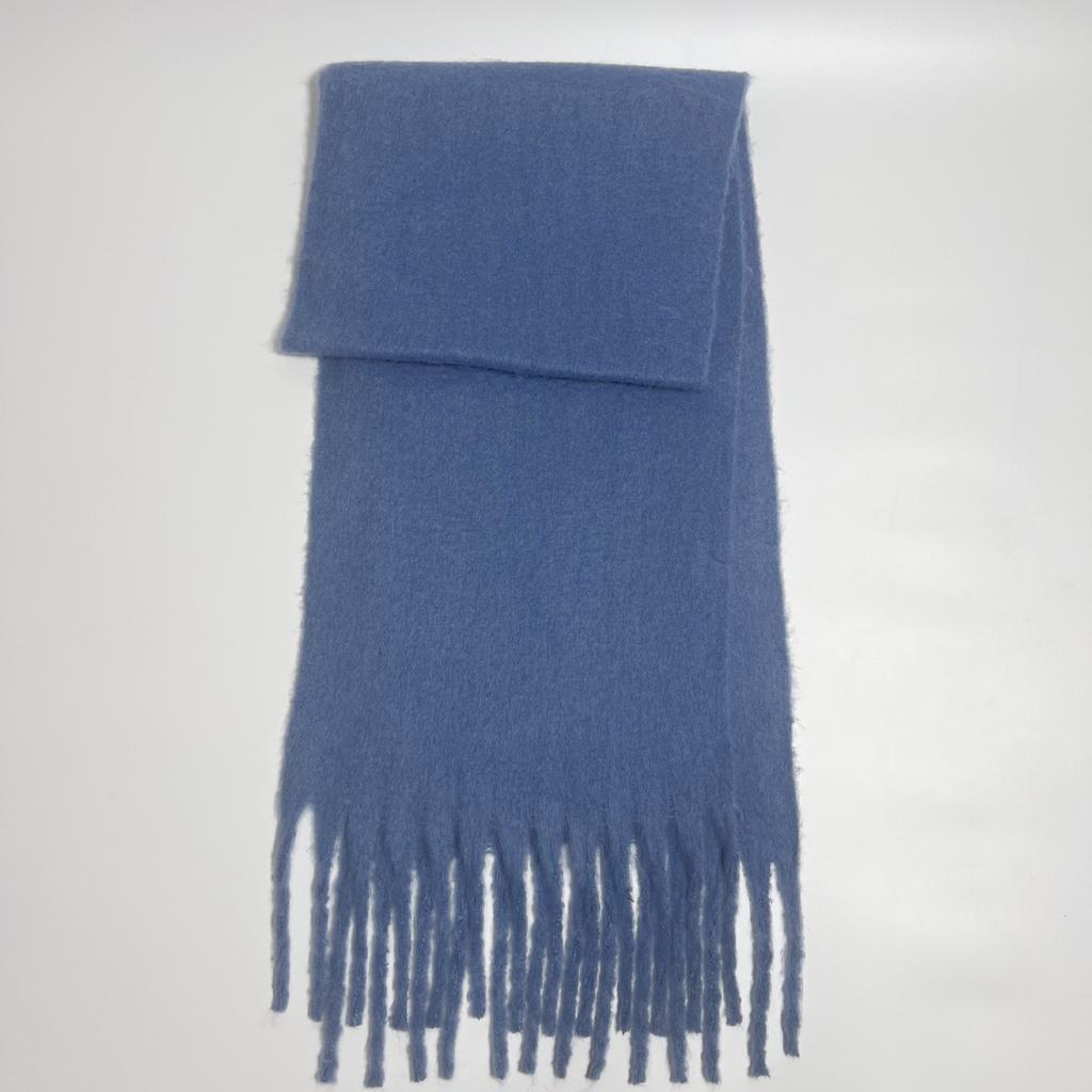 Versatile mohair solid color scarf women's winter thickening simple warmth enlarged shawl scarf
