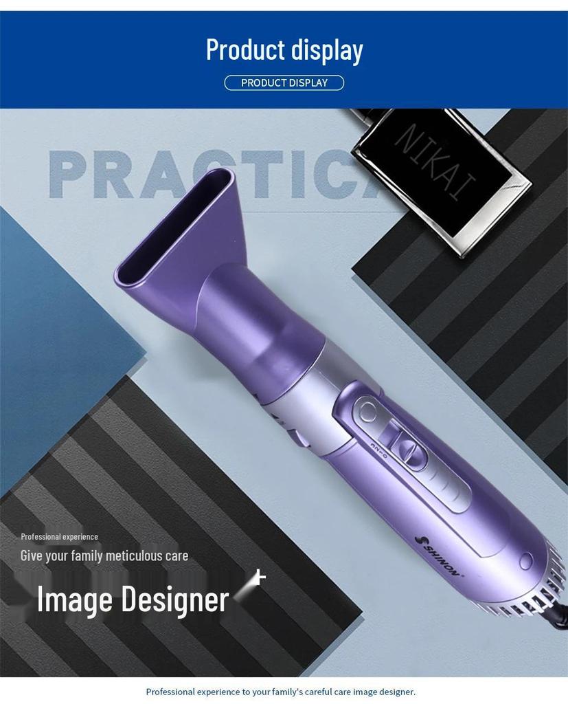 4-in-1 Multifunction Hot Air Brush: Curling Iron, Hair Dryer, Ceramic Straightener (Model 9822-6)