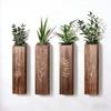 4Holz-Wandpflanzer4Stück Böhmischer Stil Bauernhaus Dekor Wohnzimmer Schlafzimmer Dekoration Tasche Vase Trockenblumen Künstlich G