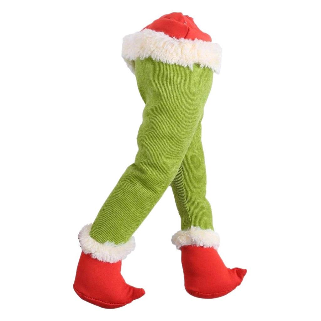 Jia He Grinch Elf Leg Plush Christmas Ornament