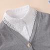 Elegant Monochrome Hollow Fake Collar Women's Stylish Half Shirt Chiffon Dickey Collar Casual Inside False Collar
