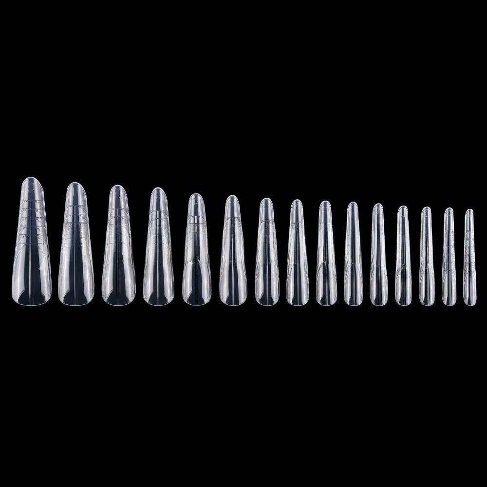 150Pcs Reusable Full Cover Nail Tips Transparent Space Nail Forms NEW French Tip Forms  Nail Art