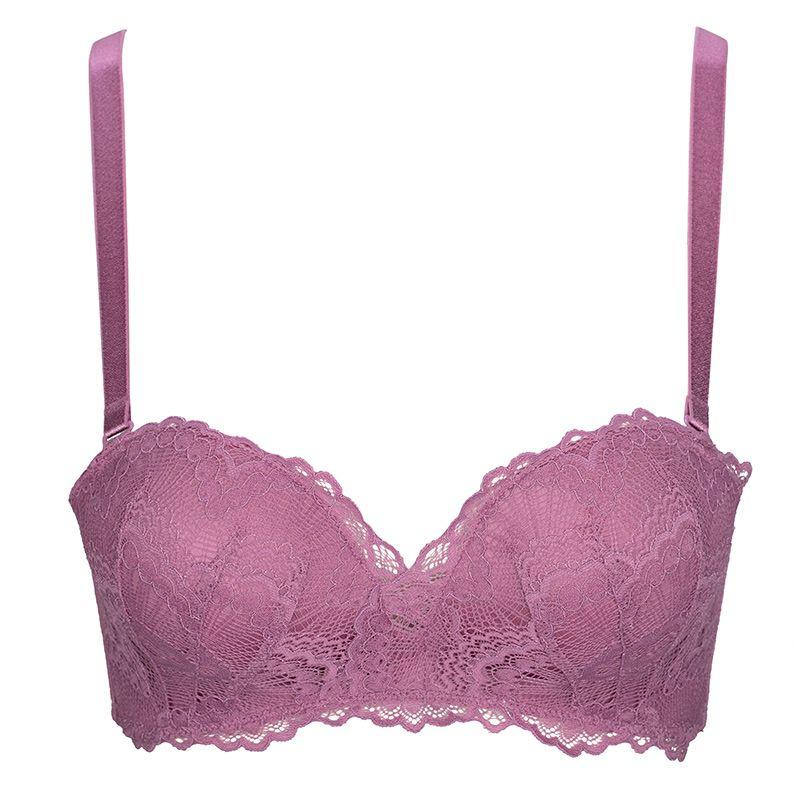 

[3D Finger Cup] Ancient and Modern Women s Intimates Small Chest Push up Wireless Bra Natural-looking Bra 0l818 70A Dark Night Purple