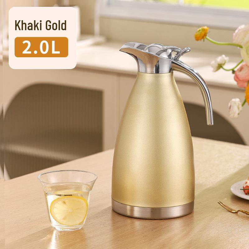 European Style 304 Stainless Steel Vacuum Insulated Flask, Large Capacity Hot Water Bottle, Double Layer Coffee Pot