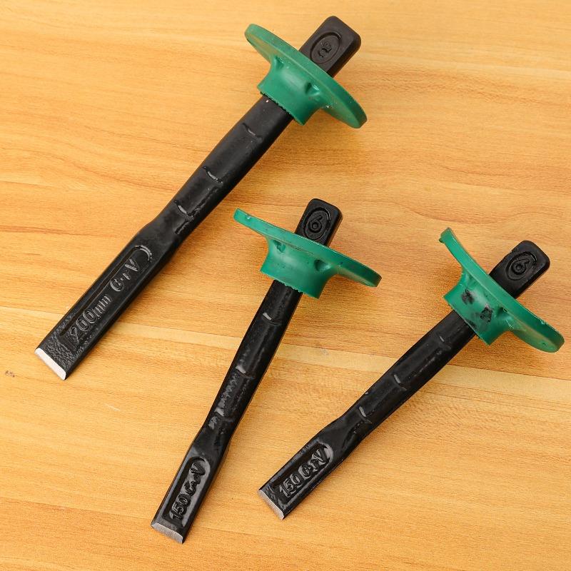 Chrome Vanadium Steel Chisel Hand Guard Flat Shovel Wood Processing Construction Cement Masonry Concrete Engraving Cut Tool