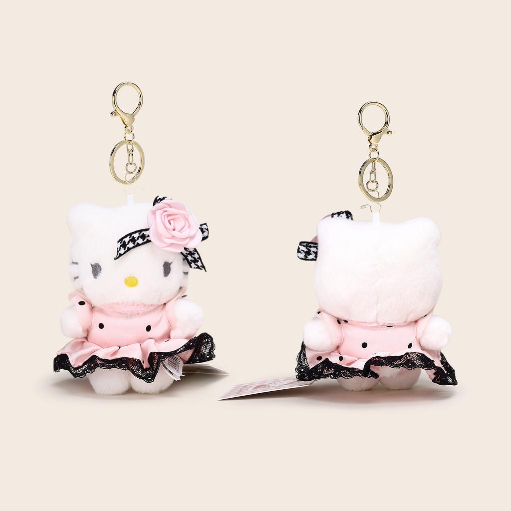 Hello Kitty Stuffed Toy Keychain With Flower And Lace Dress Decoration For Collectors